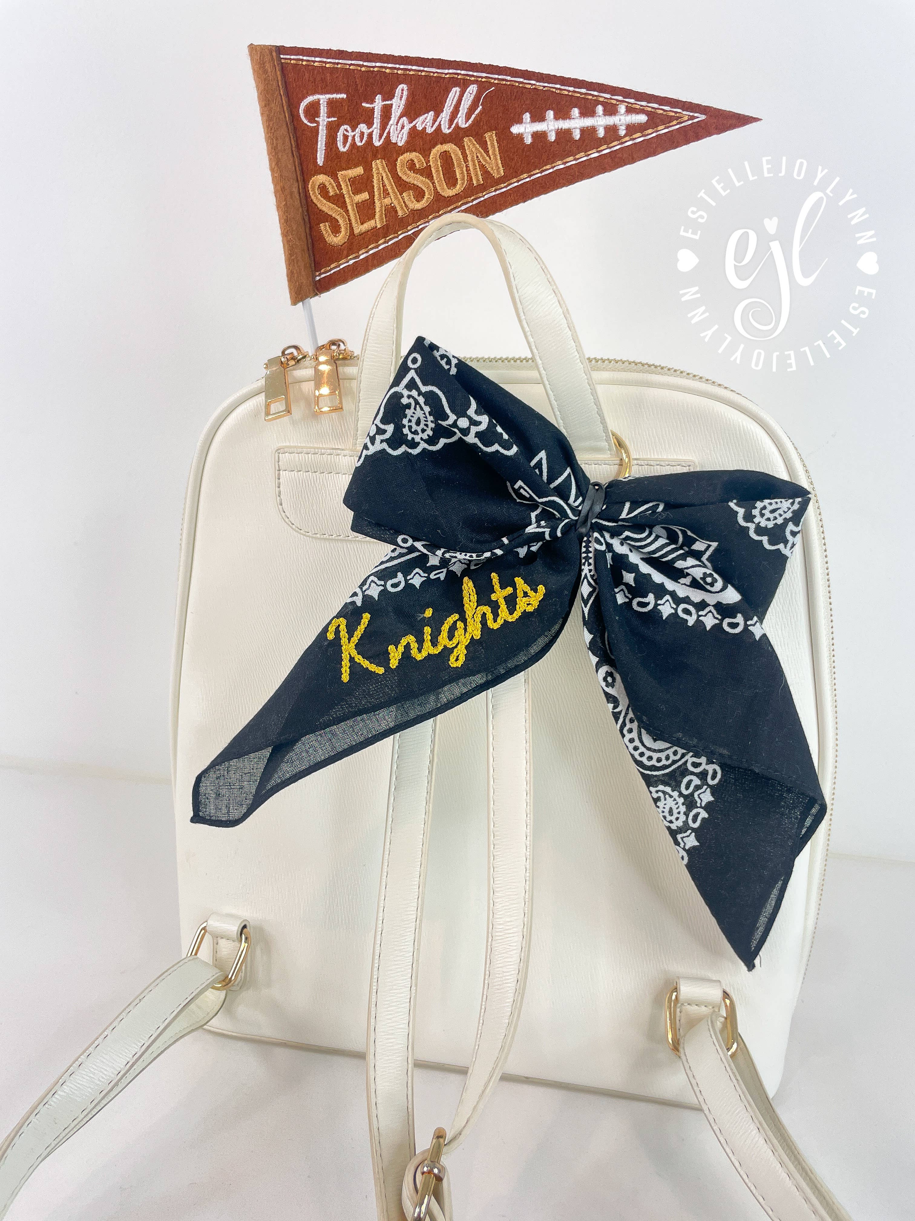 EstelleJoyLynn, LLC - Wholesale Bandana - Women's - Bandana Bow Custom Accessory Gold Clip for Backpack, Purse