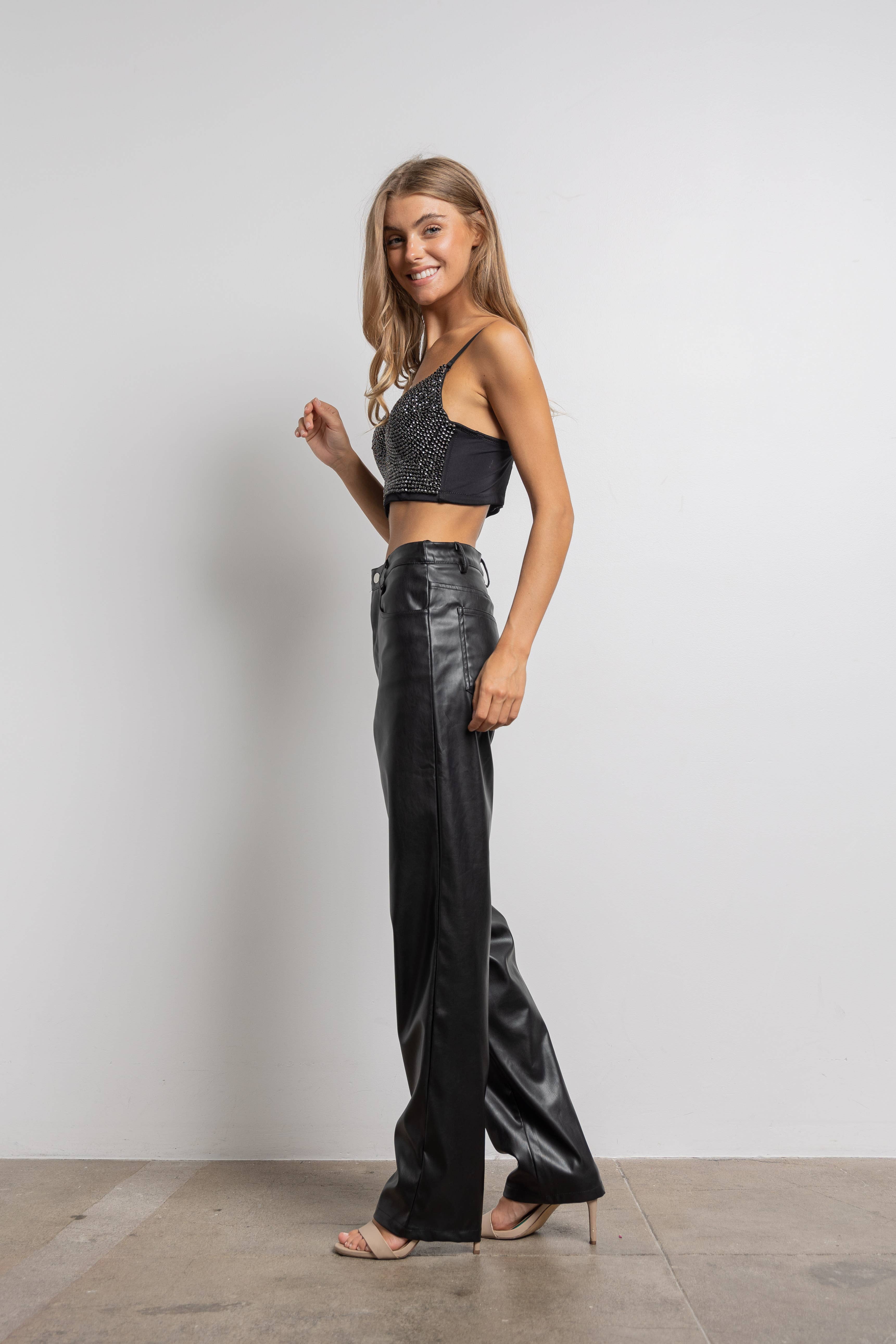 Zwart/zwart IC2472 Versierde bustiertop voor groothandel op Faire2