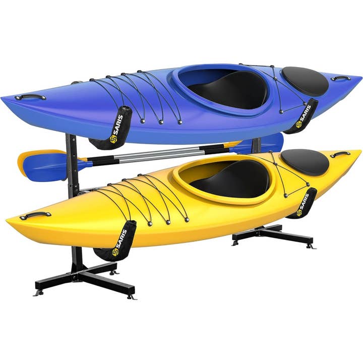 Freestanding Indoor Store Rack for Two Kayaks, SUPs & Canoes for wholesale by Saris