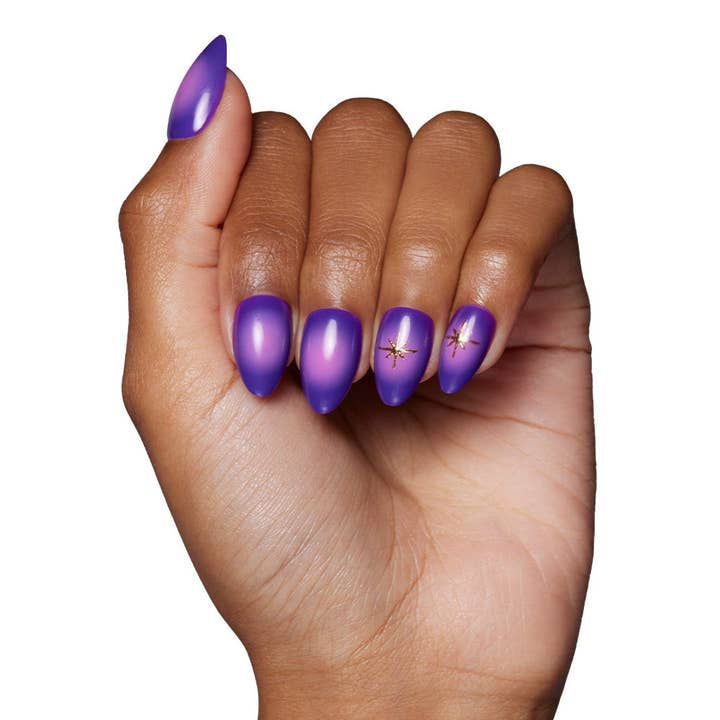 Glamnetic - Wholesale Press-On/Fake Nails - Tarot Press-On Nails | Purple Aura | Short Almond Length