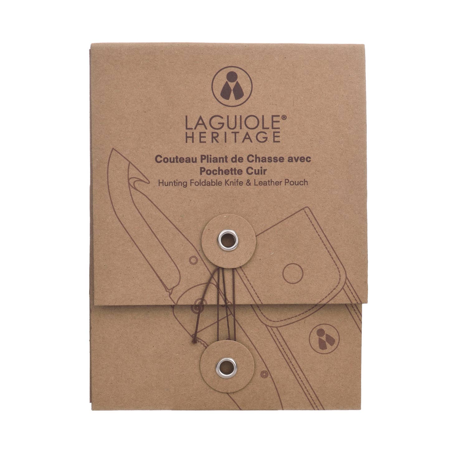 LAGUIOLE HERITAGE - Wholesale Pocket Knife/Holder - Laguiole Heritage Hunting Knife Set with Black Leather Case  8