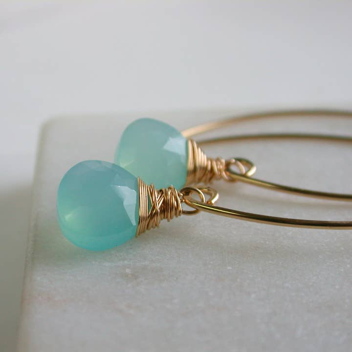 Linda Trent Jewelry - Wholesale Dangle Earrings - Chalcedony Curving Threaders