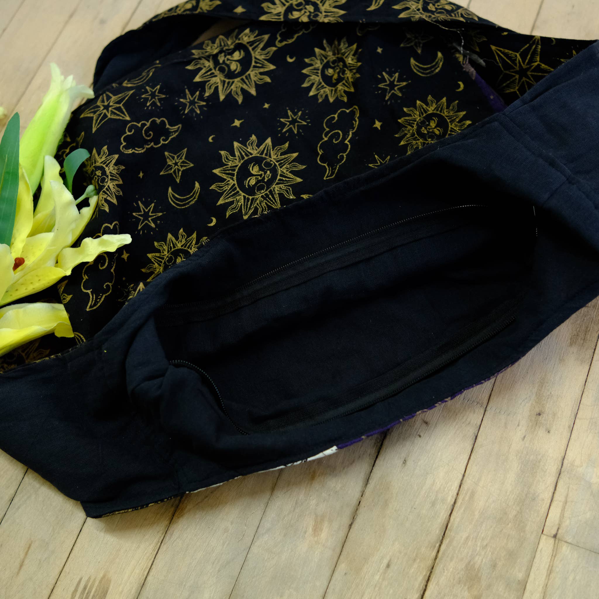 Karma Nepal Crafts - Wholesale Messenger Bag - Women's - Celestial Patchwork Cotton Messenger Bag3