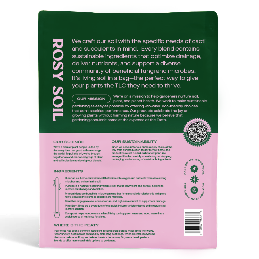 Rosy Soil - Vente Terreau de plantation/rempotage - Mélange biologique pour cactus et plantes succulentes, 4 pintes2