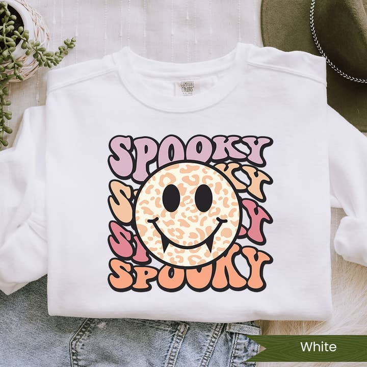 Wildflower Apparel Co. – wholesale Graphic sweatshirt – Women’s – Spooky Vampire Smiley