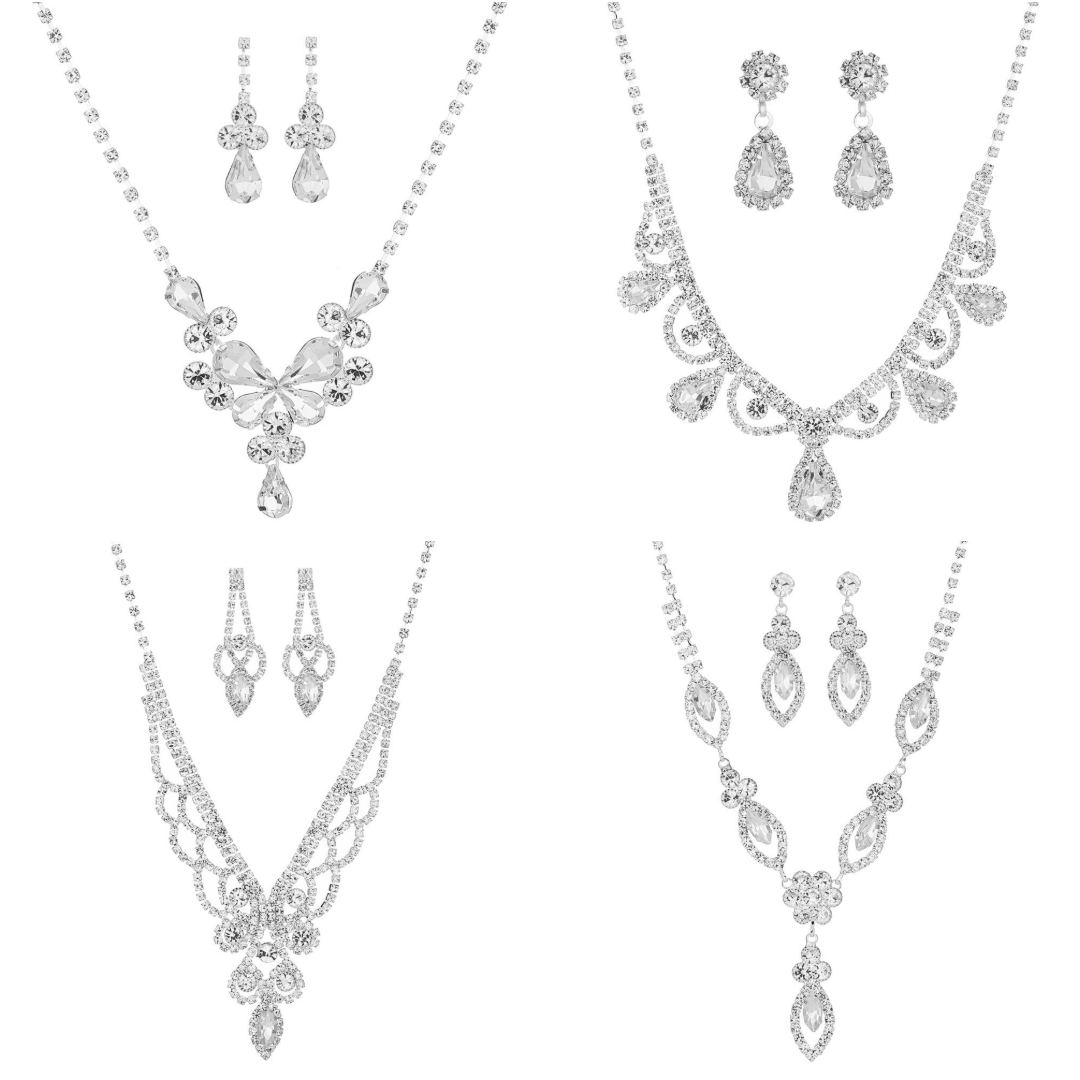 Oblige by G - Wholesale Jewelry Set - Crystal Rhinestone Necklace Set 18834 18835 18836 188371