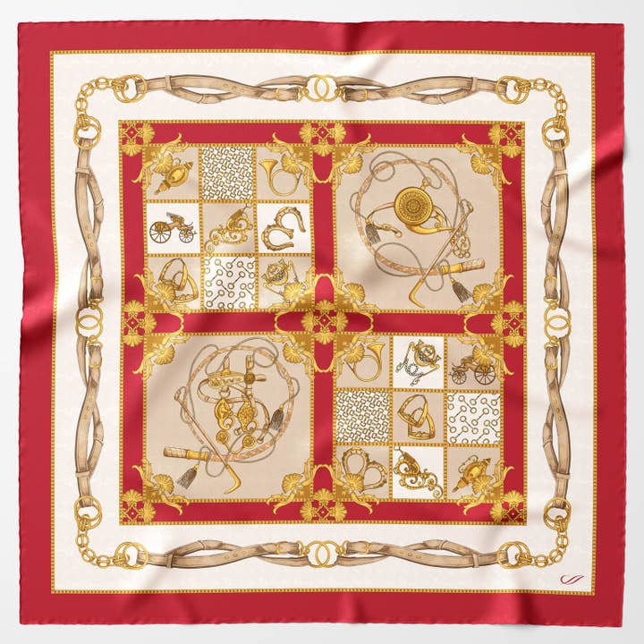 Elizabetta Made in Italy USA – Großhandel Schal – Damen – Vittoria - Handgerolltes Seidentuch - Rot