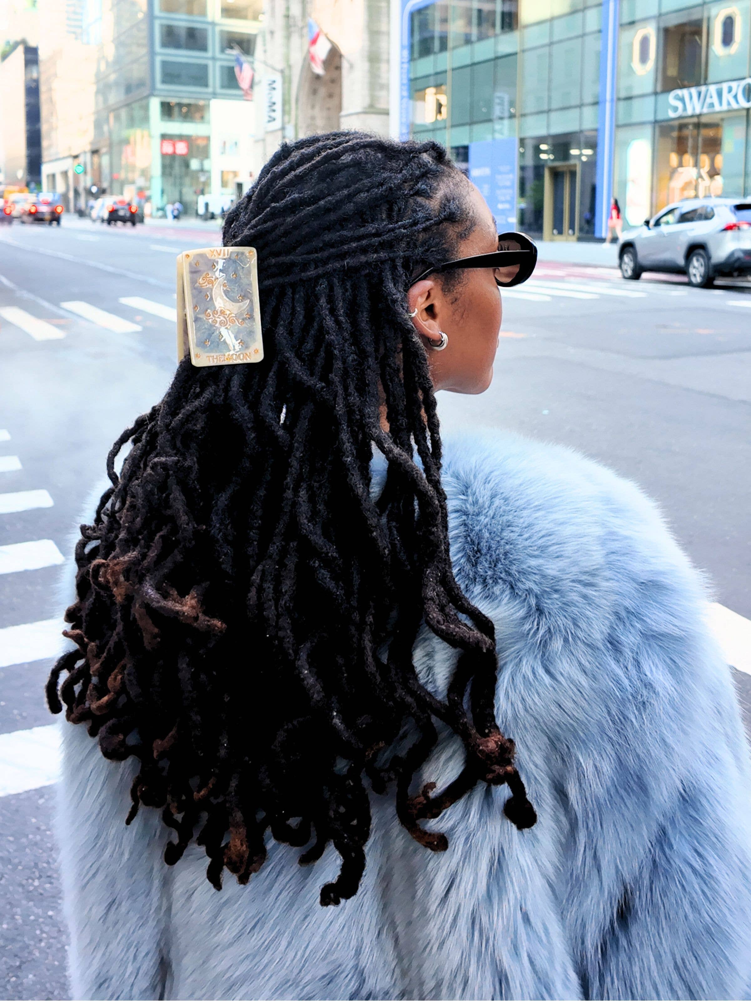 Solar Eclipse – wholesale Hårklämma - Dam – Handmålad Måne Tarotkort Klo Hårklämma | Miljövänlig3