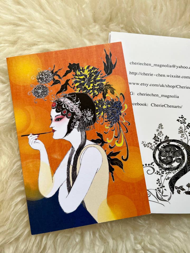 Chinese New Year - art card - opera for wholesale by CherieChenArts