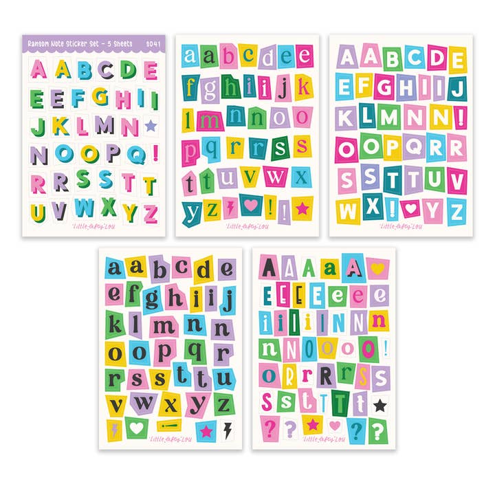 Little Lefty Lou - Wholesale Sticker - Ransom Note Sticker Set - 5 Sheets Waterproof1