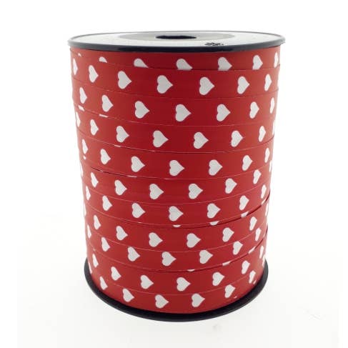 Heart Curling Ribbon - Red - 250 metres x 10 mm for wholesale by Mini Art Products
