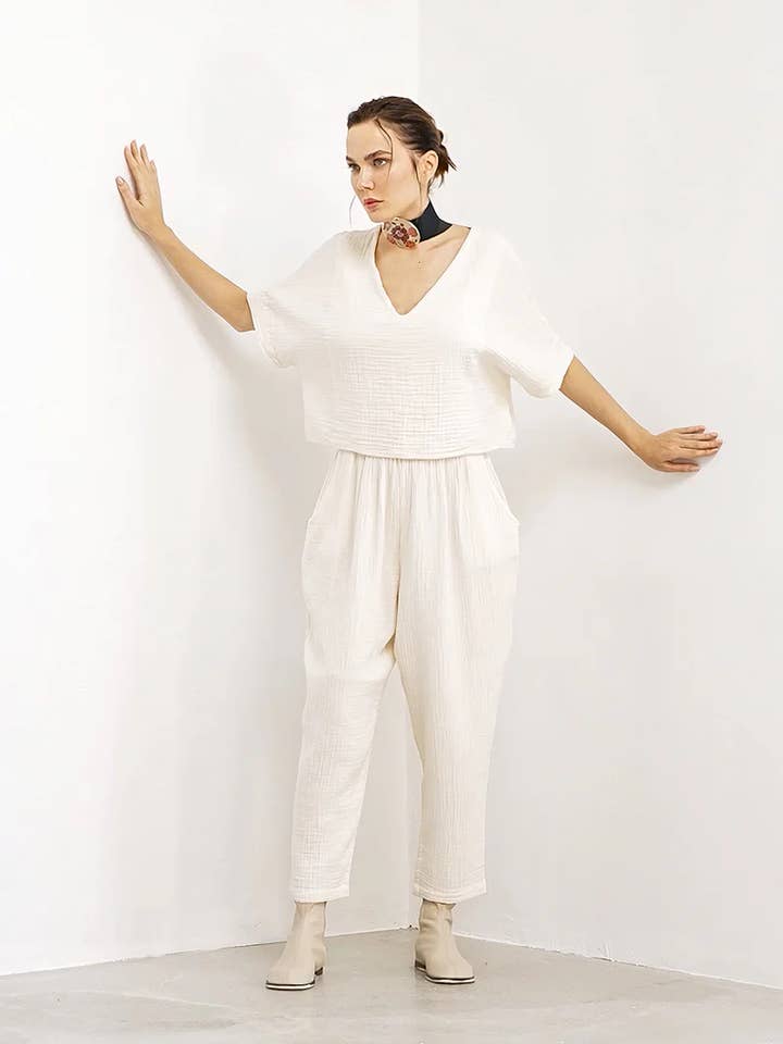 Crinkle Slouchy Pants for wholesale by IKIKIZ ONLINE