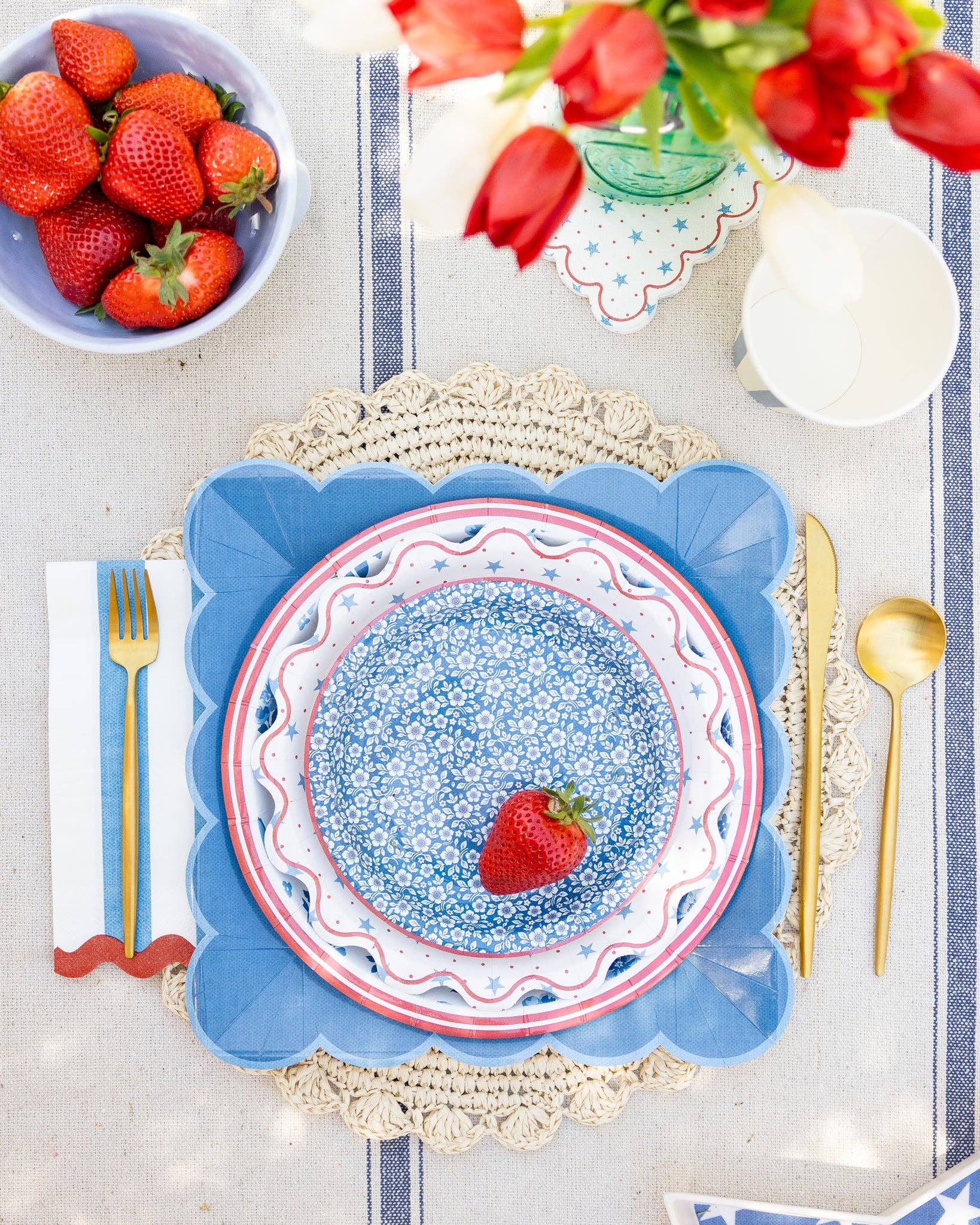 My Mind’s Eye - Wholesale Disposable Plate - HAM1144 - Hamptons Blue Large Scallop 11" Paper Plate2