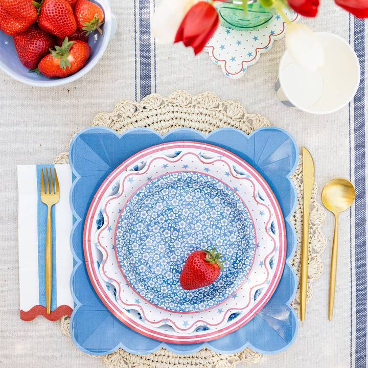 My Mind’s Eye - Wholesale Disposable Plate - HAM1144 - Hamptons Blue Large Scallop 11" Paper Plate2