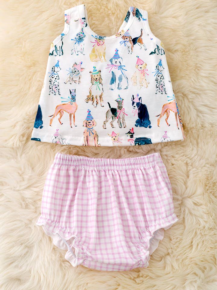 Multi-Color dog printed baby set. OFG50309 AMY for wholesale by Kids Charm Online