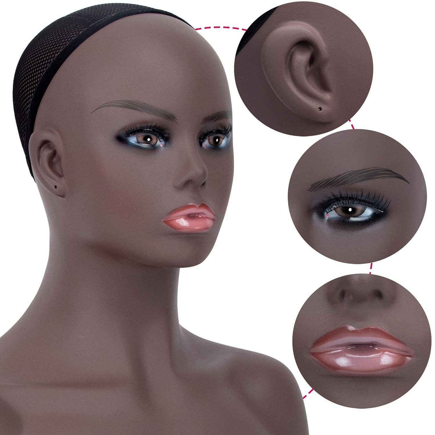 A1 PACIFIC INC. - Venta al por mayor Maniquíes - Peluca realista con cabeza de maniquí y busto, diseño y diseño 7645CS1