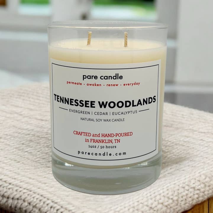 Tennessee Woodlands | 14-oz Soy + Coconut Wax Candle for wholesale by Pare Candle