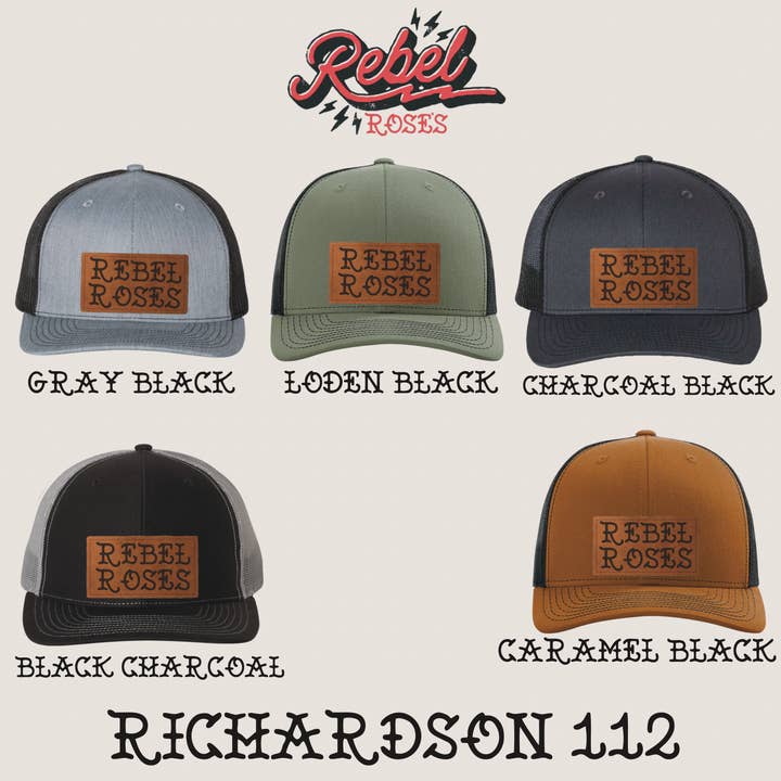 Rebel Roses - Wholesale Trucker Hat - Unisex - Men’s Richardson trucker hat, funny hat, gun lovers man gift