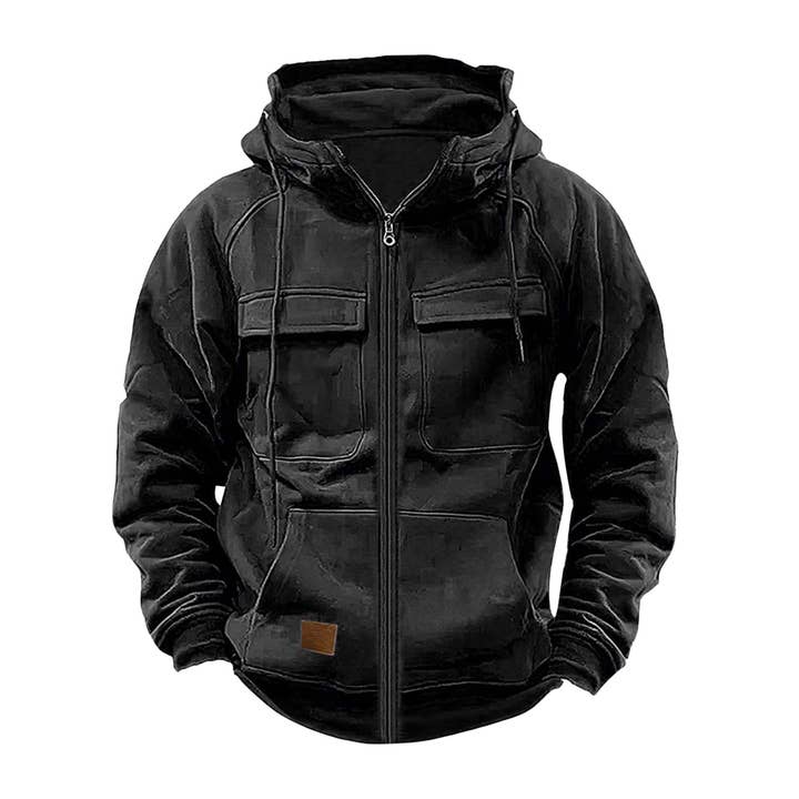 Tourtiwi - Wholesale Hoodie - Men's - Men's Casual Solid Color Hooded Sweatshirt Jacket