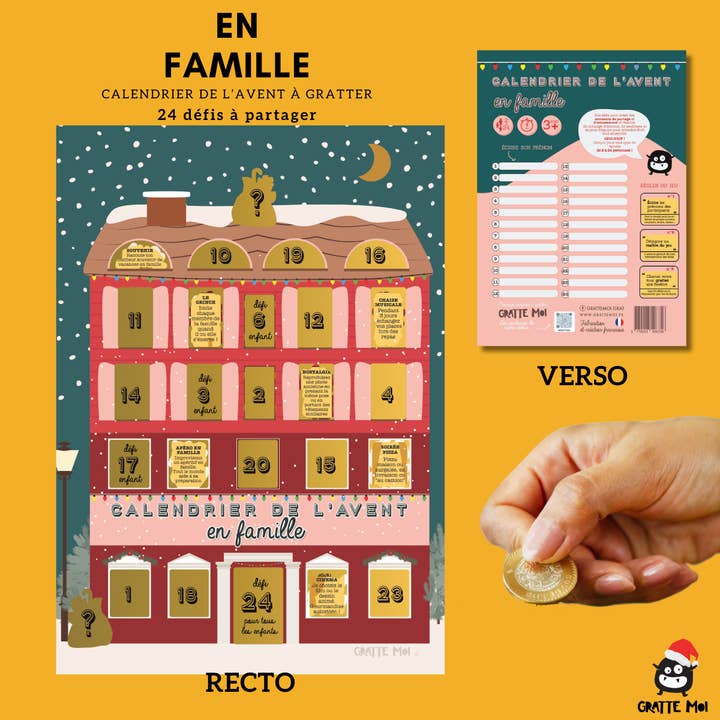 GRATTE MOI papeterie – Calendário do advento por atacado – Calendário do Advento em família - Espere pelo Natal2