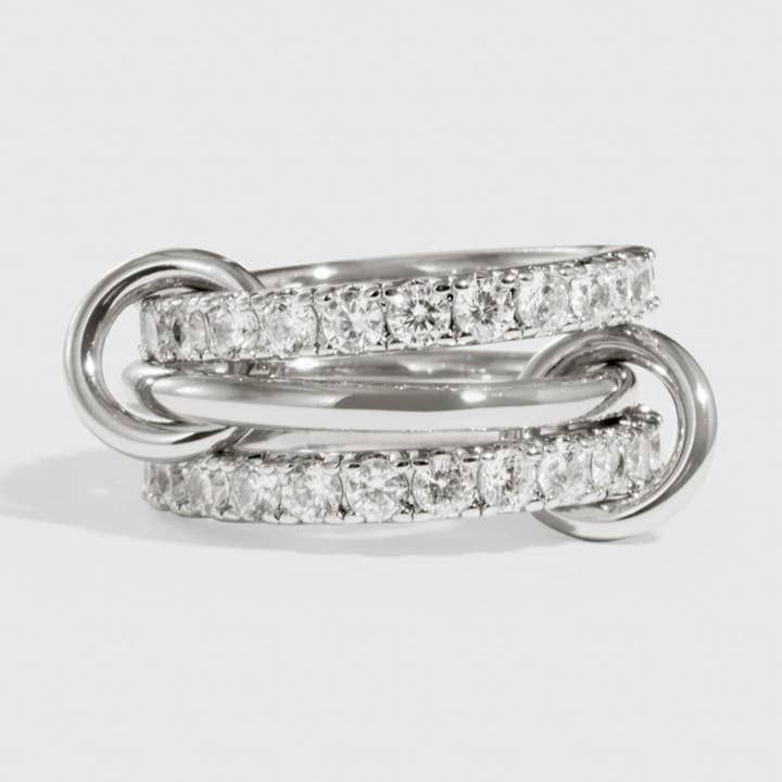 Vijfling in elkaar grijpende kale schakels ring voor wholesale door DRAE COLLECTION