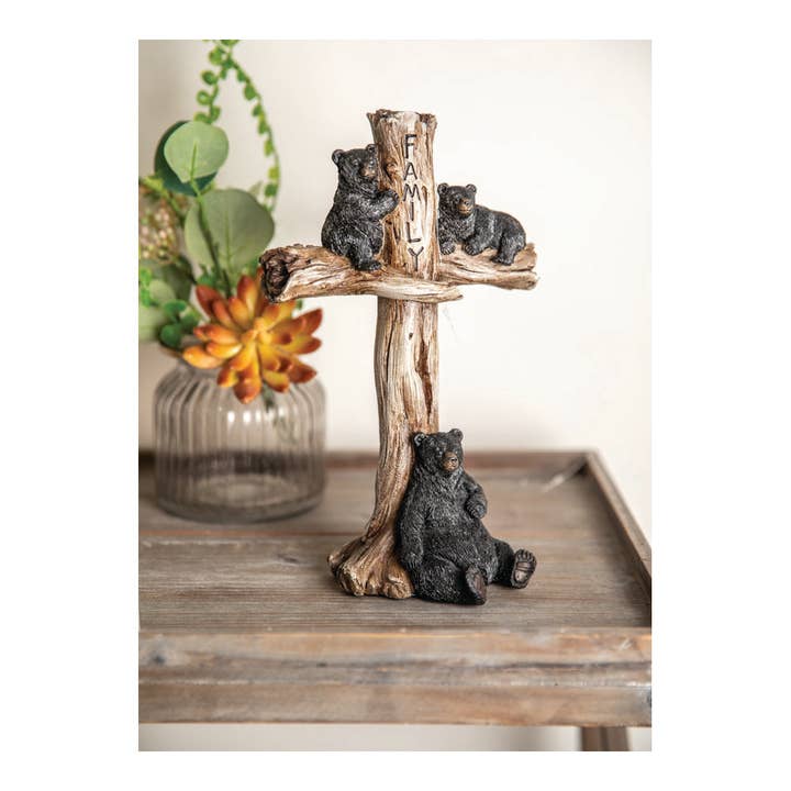Black Bear Table Cross for wholesale by Manual Woodworkers and Weavers, Inc.