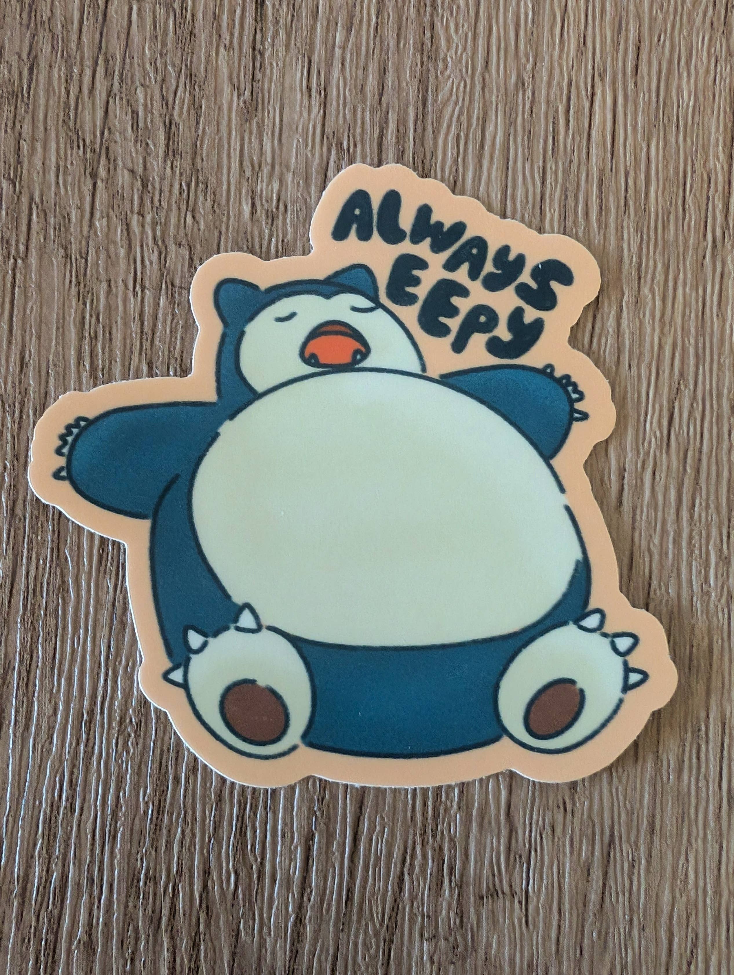 Eepy Snorlax - Cute Pokémon Nintendo Game Vinyl Sticker for wholesale by Sadsquatch