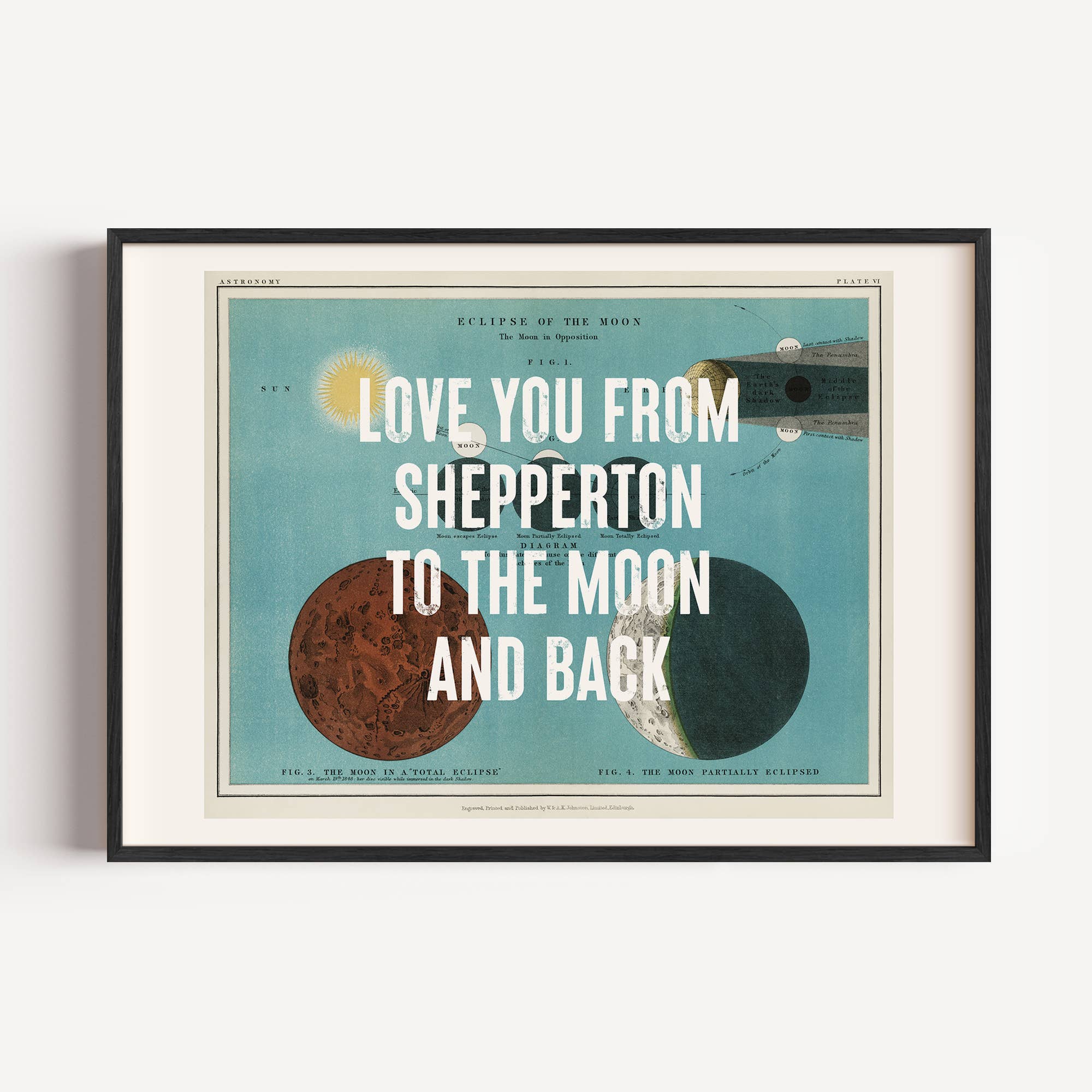 Timmy Loves - Vente Affiche d'art - Vers la lune et retour - Impression artistique personnalisée d'éclipse lunaire0