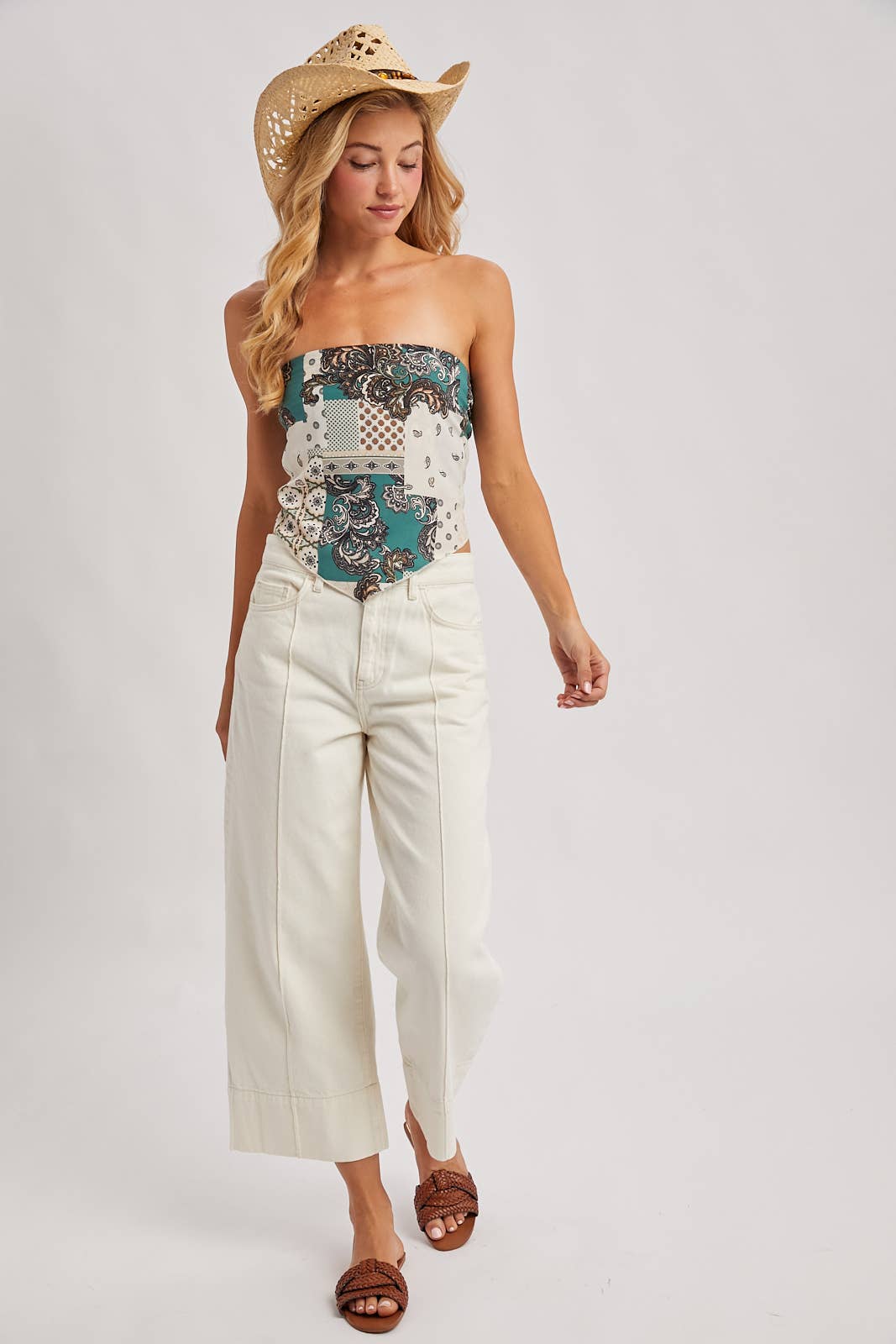 Bluivy - Wholesale Blouse - Women's - PAISLEY CROSSOVER HALTER NECK BANDEAU TOP21