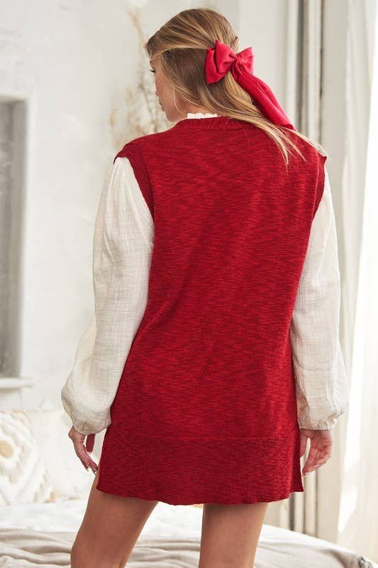 JADE BY JANE - Wholesale Sweater Vest - Women's - V-Neck Button Down Knit Sweater Vest13