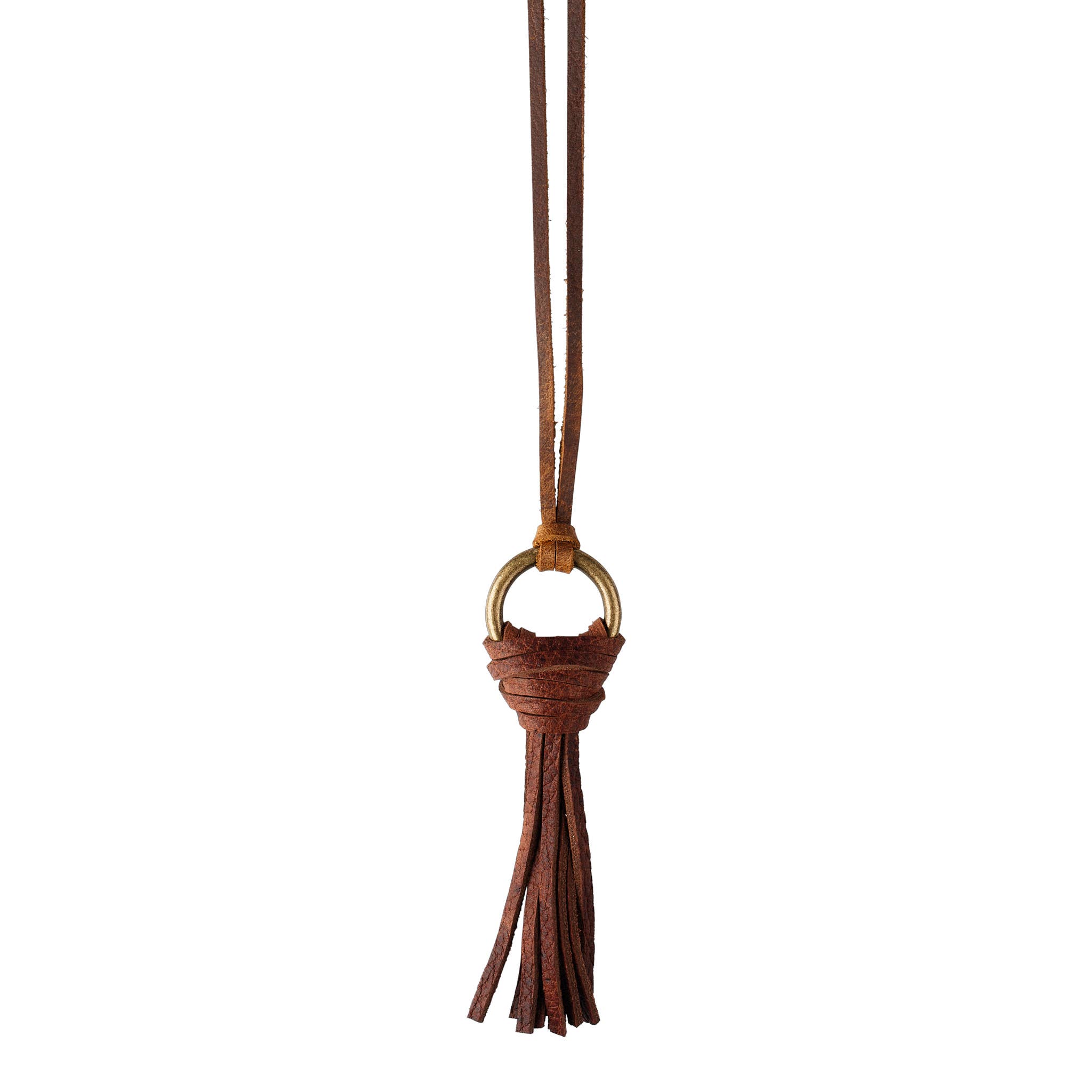 Repurposed on Purpose - Wholesale Pendant/Charm Necklace - Leather on Leather Tassel Necklace2
