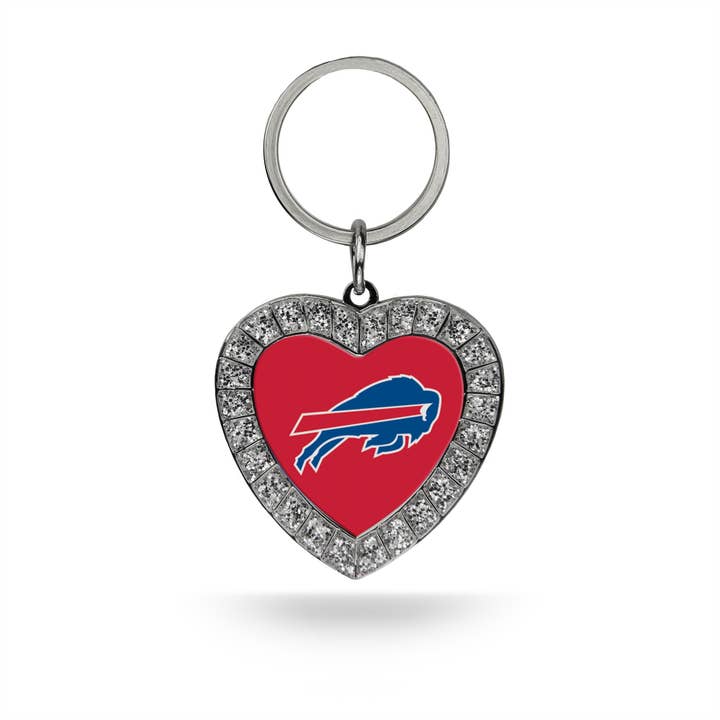 Buffalo Bills Rhinestone Heart Keychain for wholesale by Rico Industries