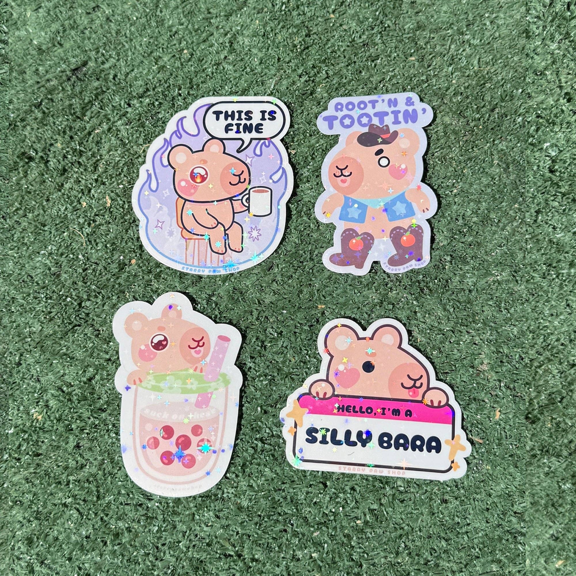 Starry Paw Shop - Wholesale Sticker - Funny Capybara Stickers 3" Vinyl Water-resistant1