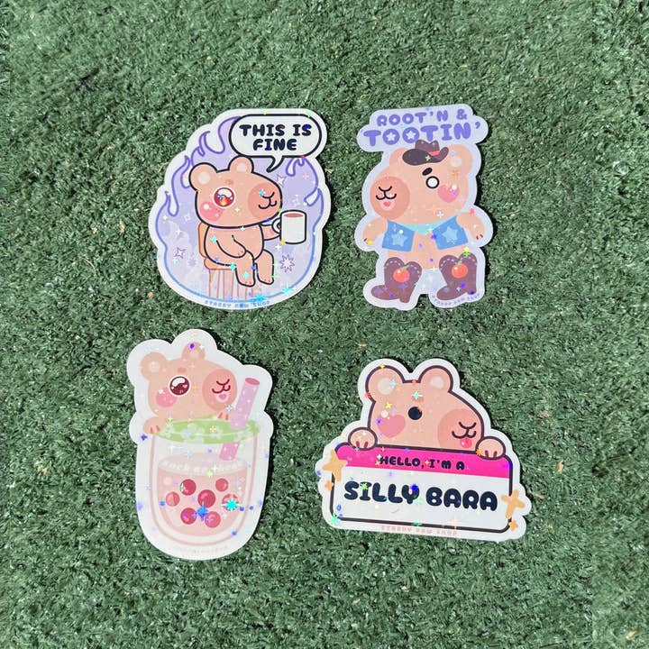 Starry Paw Shop - Wholesale Sticker - Funny Capybara Stickers 3" Vinyl Water-resistant1
