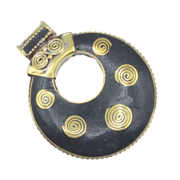 Midnight Spirals Tibetan Pendants for wholesale by Didi Bahini Fair Trade