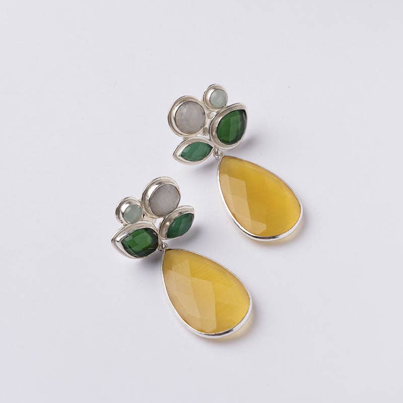 ACUS - Wholesale Dangle Earrings - Paraiso Earrings Limited Edition Lunar Silver, Green and Mustard0