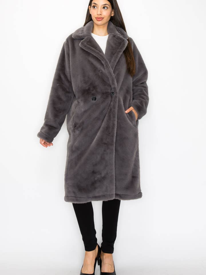 Allison Lux Fuzzy Jacka för wholesale av Red Pin