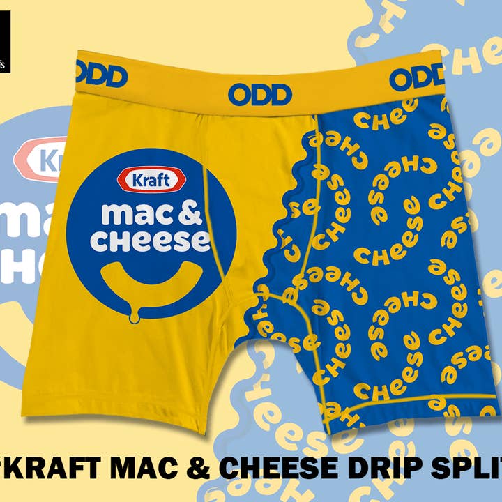 Kraft Mac & Cheese Drip Split - Mens Boxer Briefs for wholesale by Odd Sox