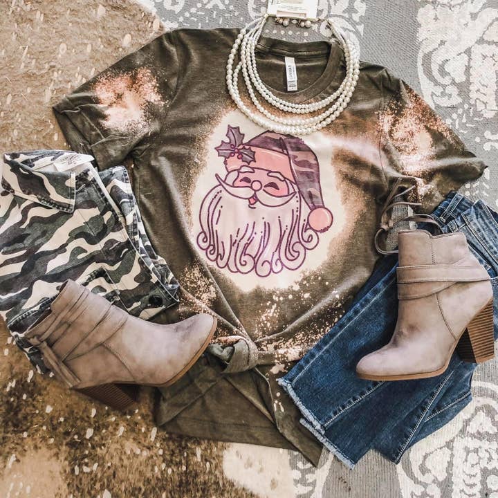 Camo Santa tee for wholesale by RR Tees Wholesale
