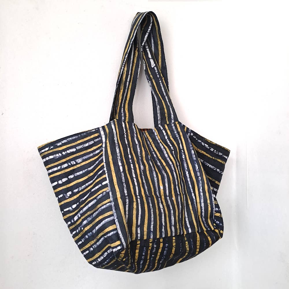 Urbanknit - Wholesale Tote Bag - Unisex - African cotton batik Cube tote2