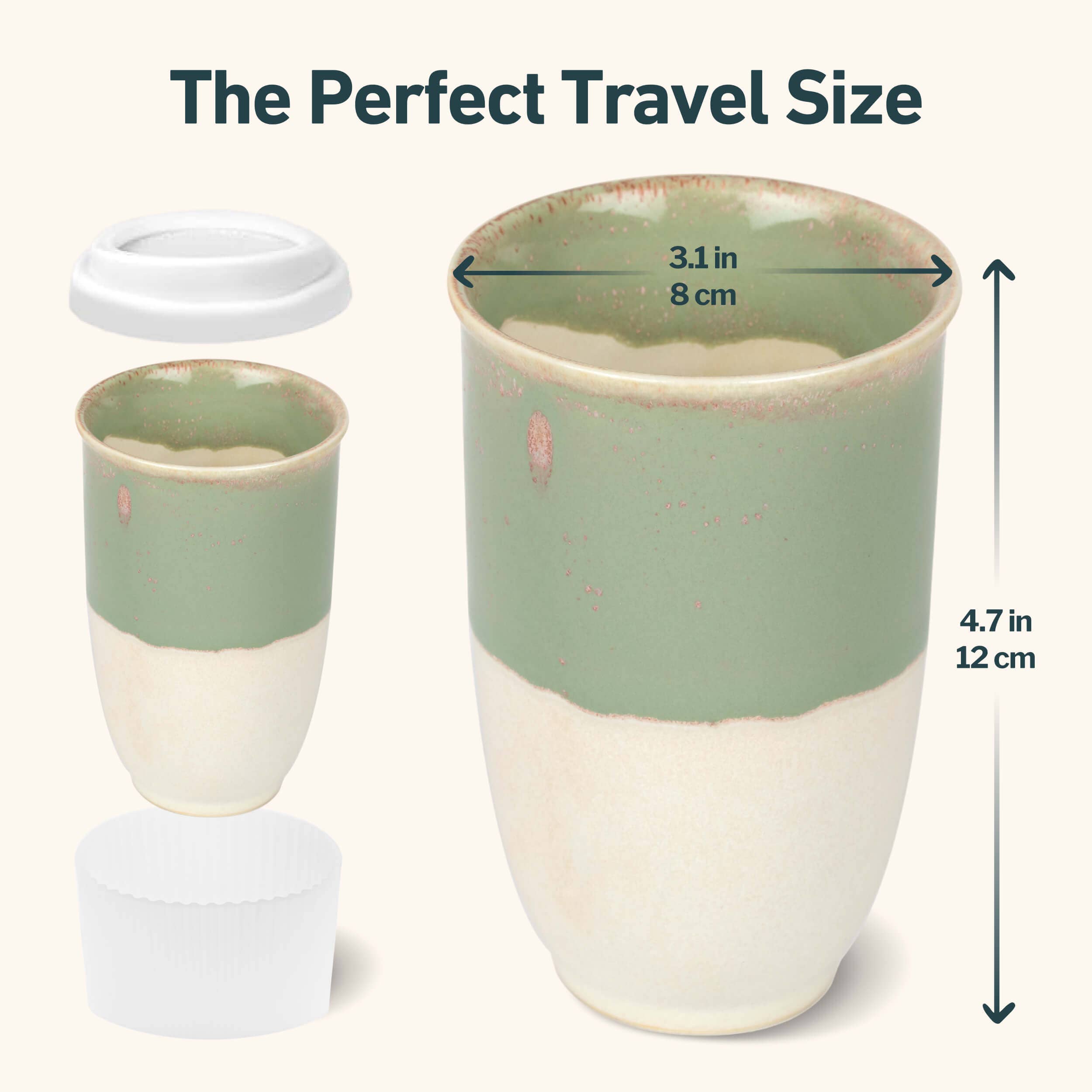 Nova Ceramics Travel Mugs - Wholesale Coffee Mug - Sage Green Ceramic Travel Mug – 12oz Reusable Cup3