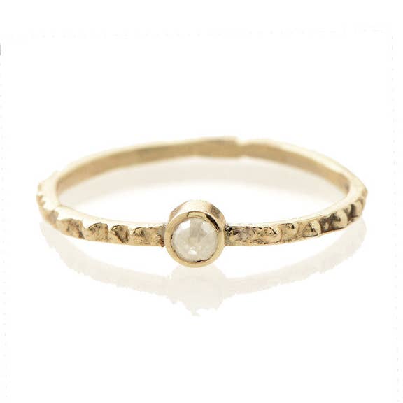 Gold single rough diamond urch band for wholesale by TK jewelry