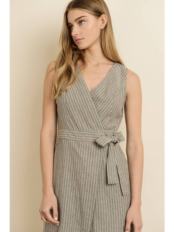 Dress Forum - Wholesale Jumpsuit - Women's - FP3198 Double-Stripe Surplice Cropped Jumpsuit6