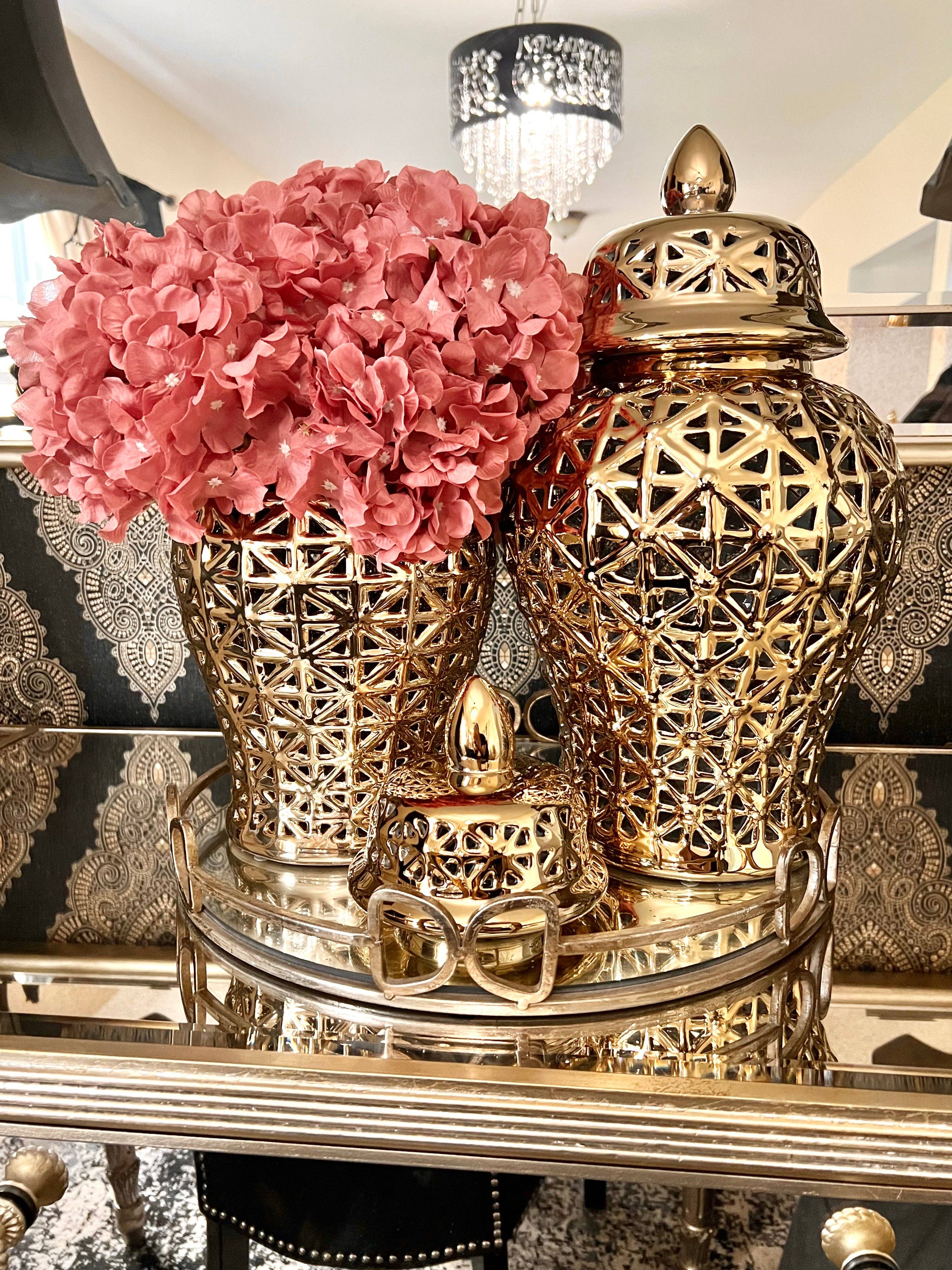 Noori Rug - Wholesale Decorative Jar - Aria Gold Ginger Jar (Multiple sizes)3