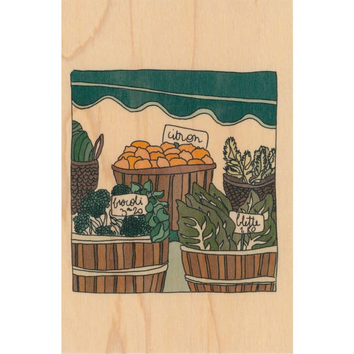 Wood Postcard Sud Jour de Marche for wholesale by Woodhi