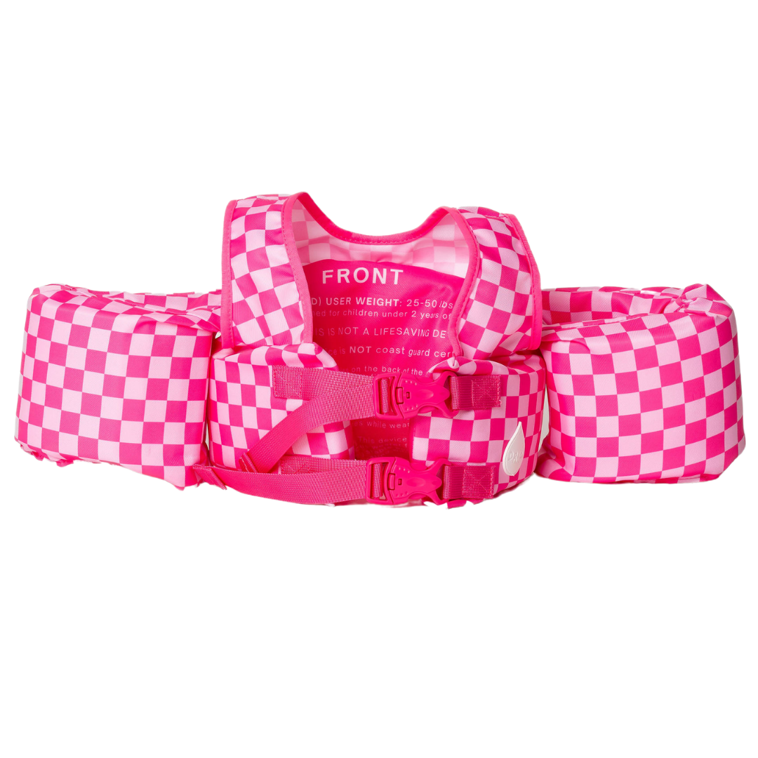 Drip Floats - Wholesale Swim Goggles - Kids & Baby - Pink Checkered Kids Float2