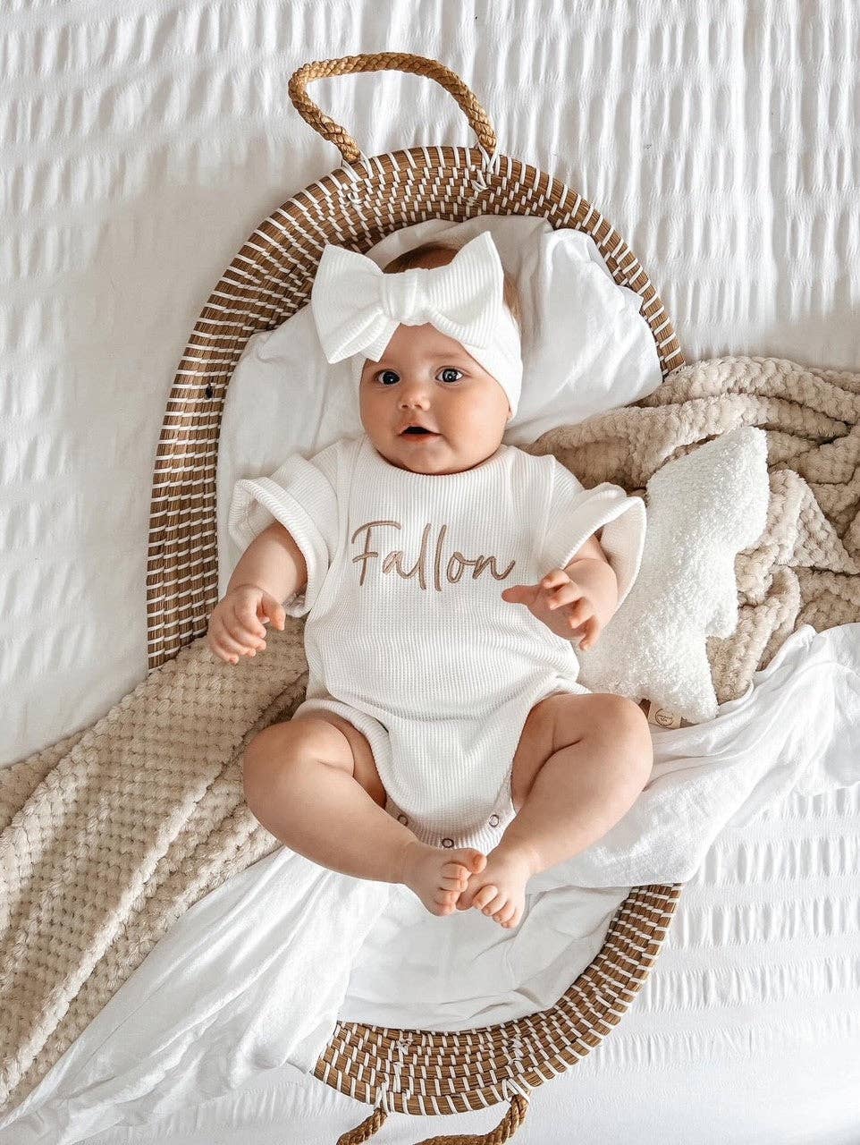 Petite + Co - Wholesale Bodysuit (non-footed) – Baby - WAFFLE BUBBLE ROMPER - WHITE3