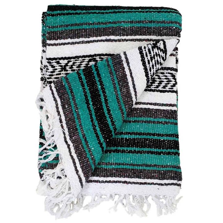 Sea Green Mexican Falsa Yoga Blanket for wholesale by West Path