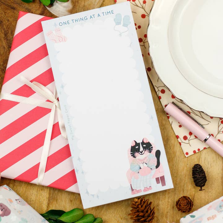 Cosy cat to do list notepad - One thing at a time for wholesale by My Sweet Paper Card