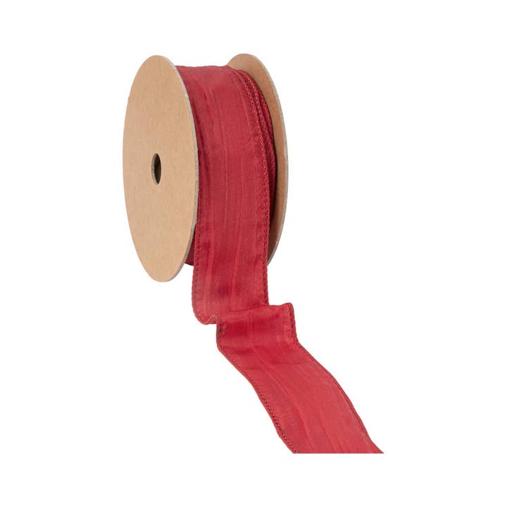 LA Ribbons Wholesale - Wholesale Ribbon - Gift Wrapping - 1 1/2" Wired Crinkle Ribbon | Red | 10 Yard Roll2